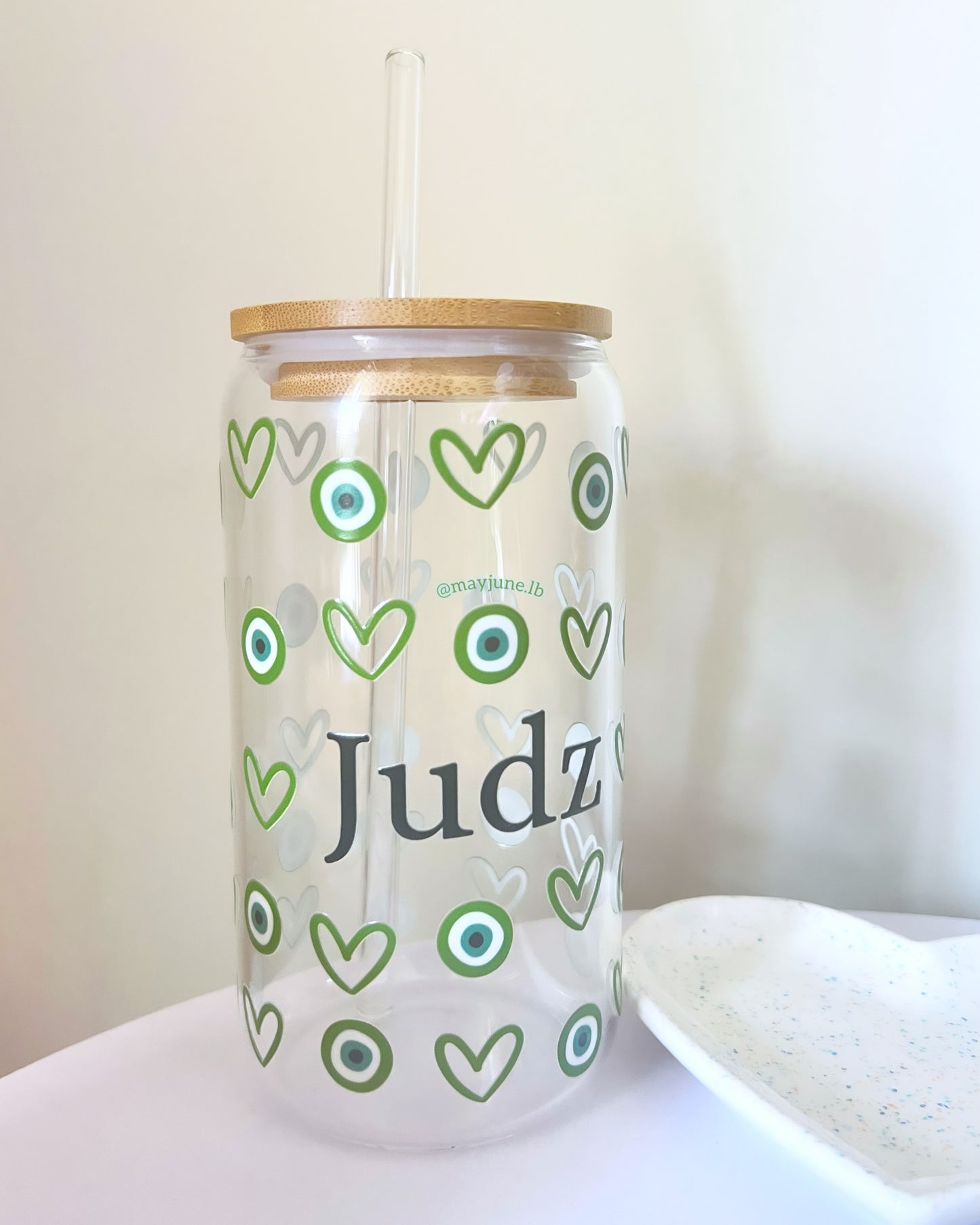 Green hearts | evil eyes cup ππ§Ώ