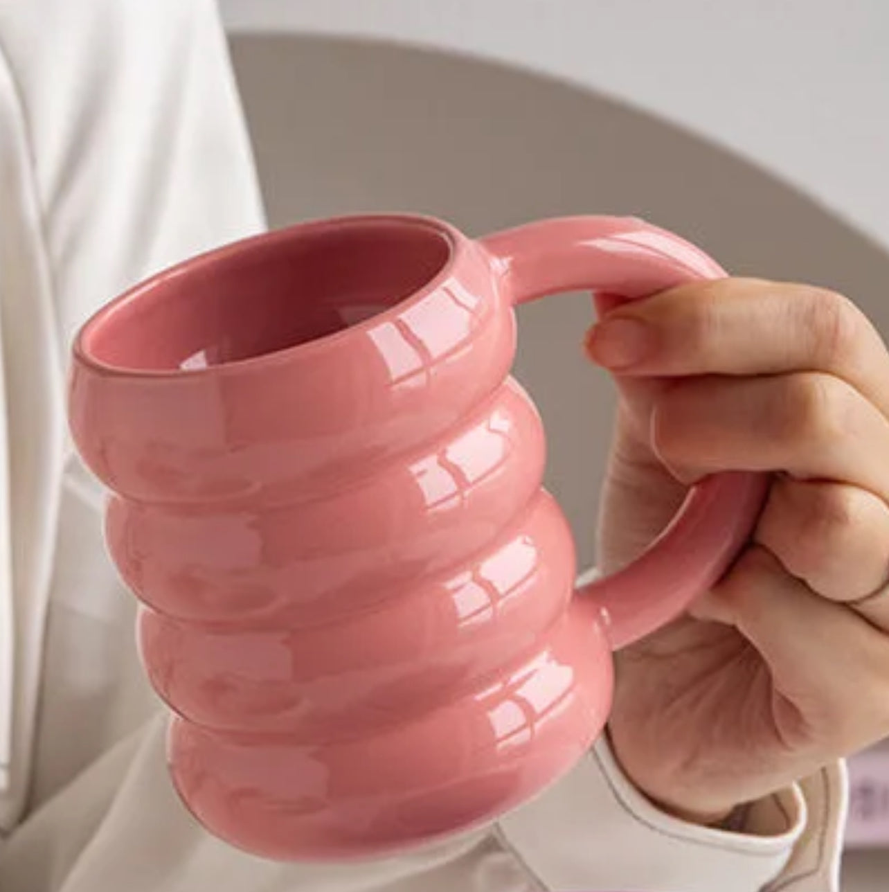 Wavy ceramic mug
