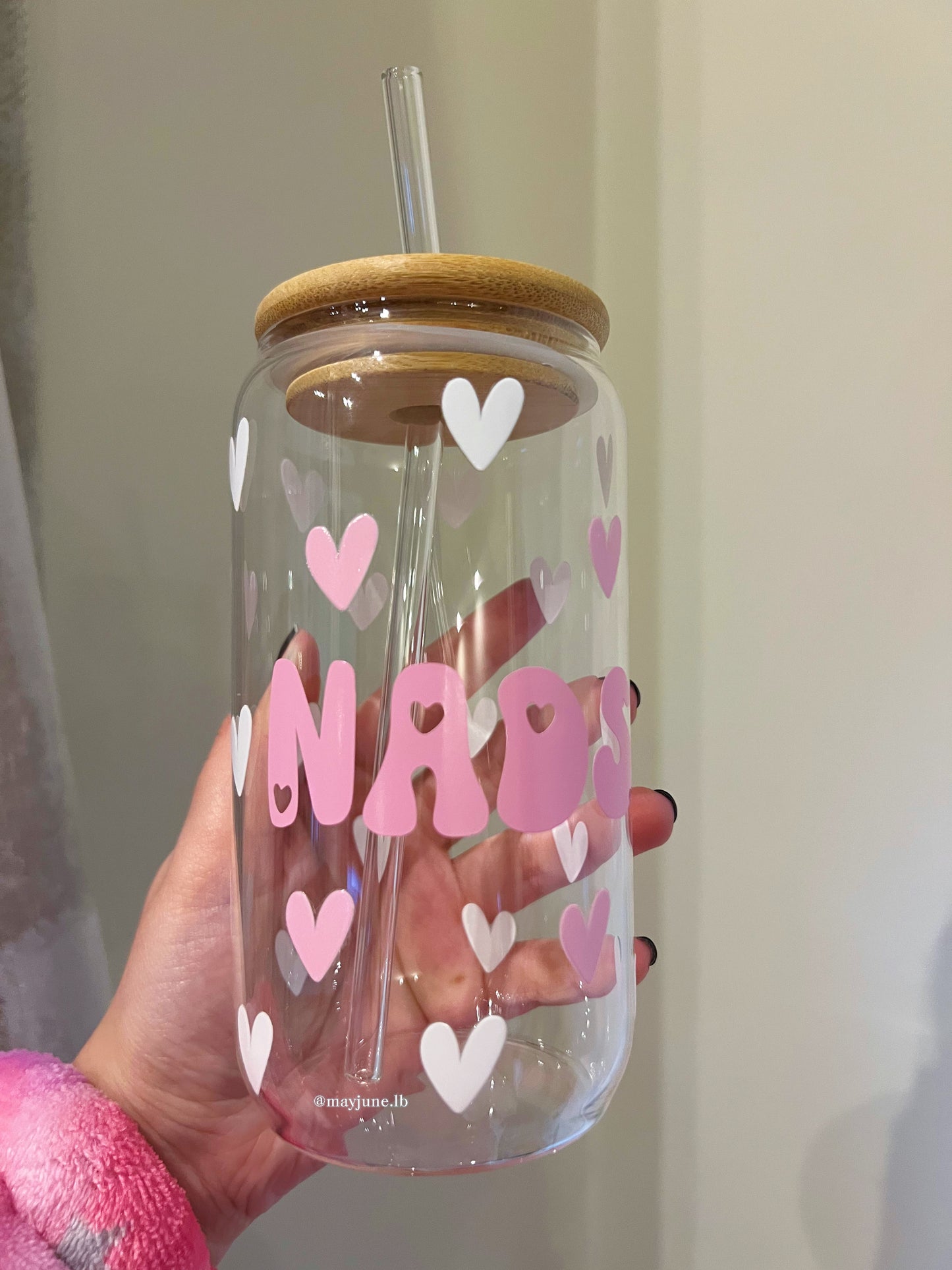 Customized Heart Name Cup 🤍🩷