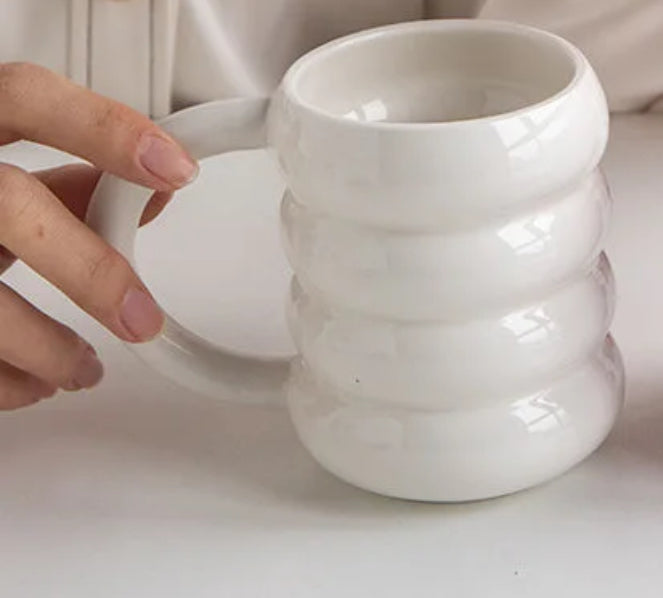 Wavy ceramic mug