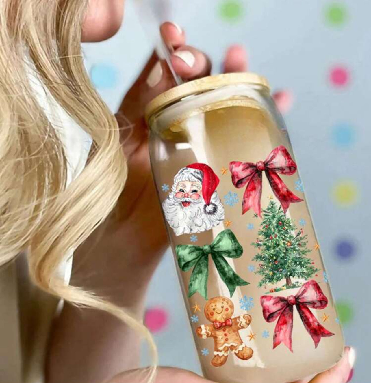 Vintage Christmas Glass Cup 🎄
