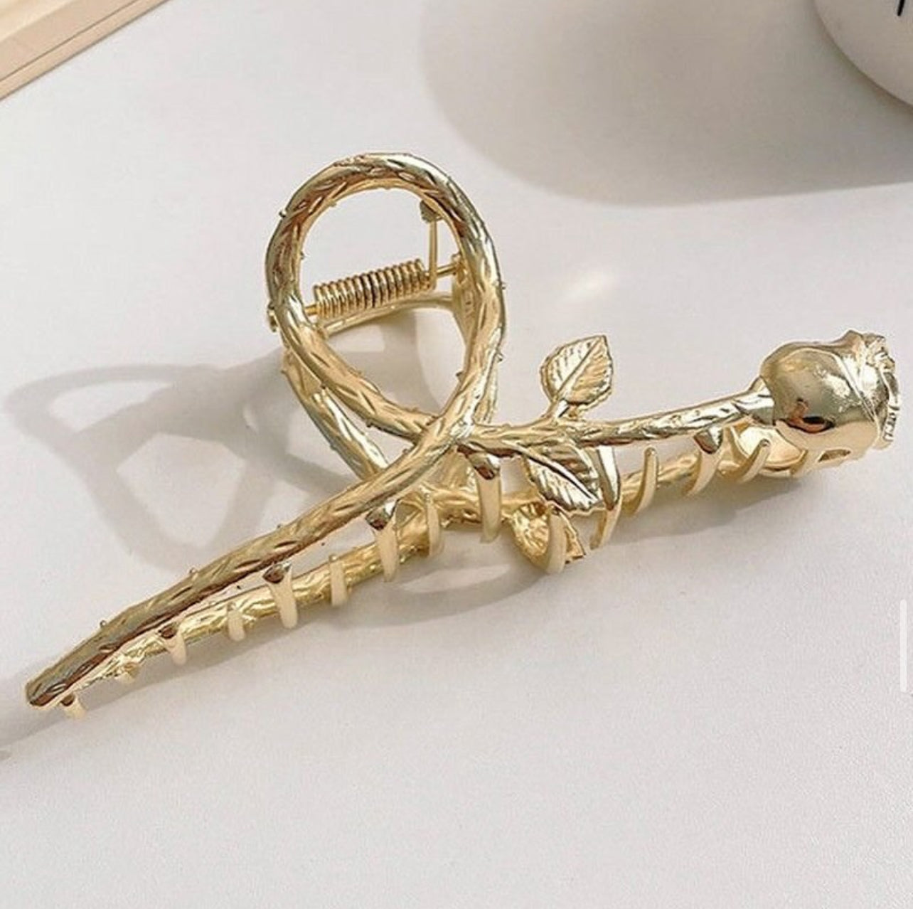 Rose metal claw clip
