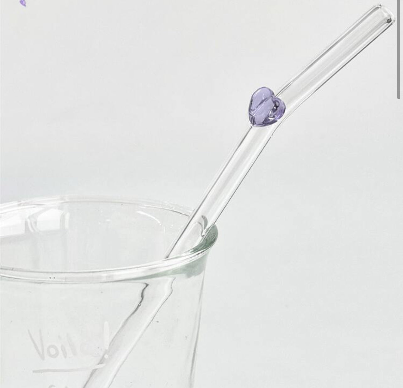 Heart glass straw