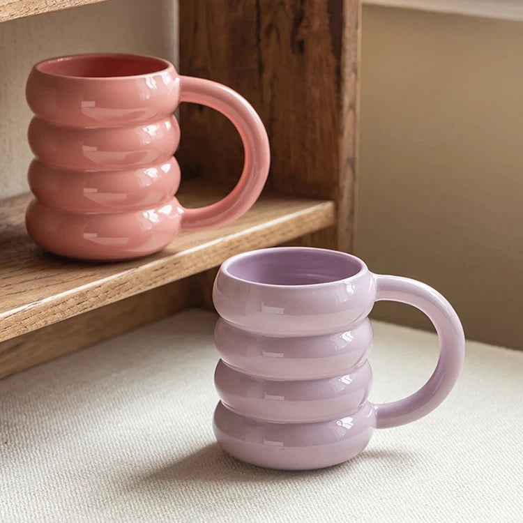 Wavy ceramic mug