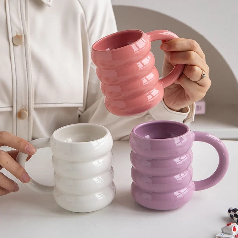 Wavy ceramic mug