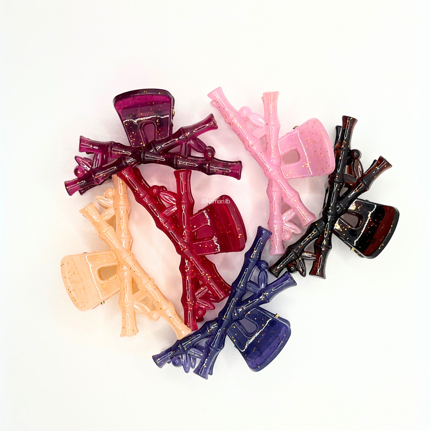 Bamboo Glitter Claw Clip