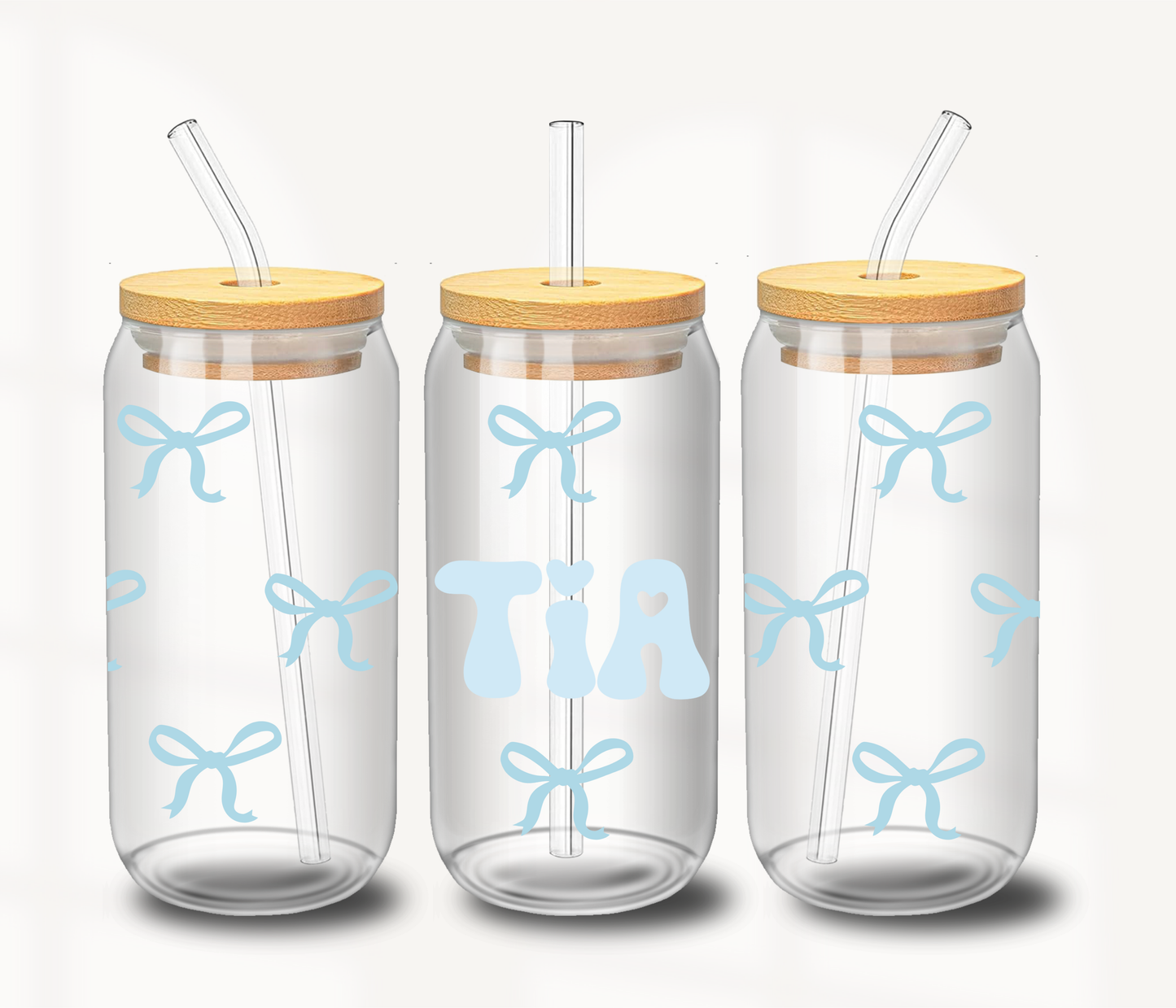 Light blue ribbon cup