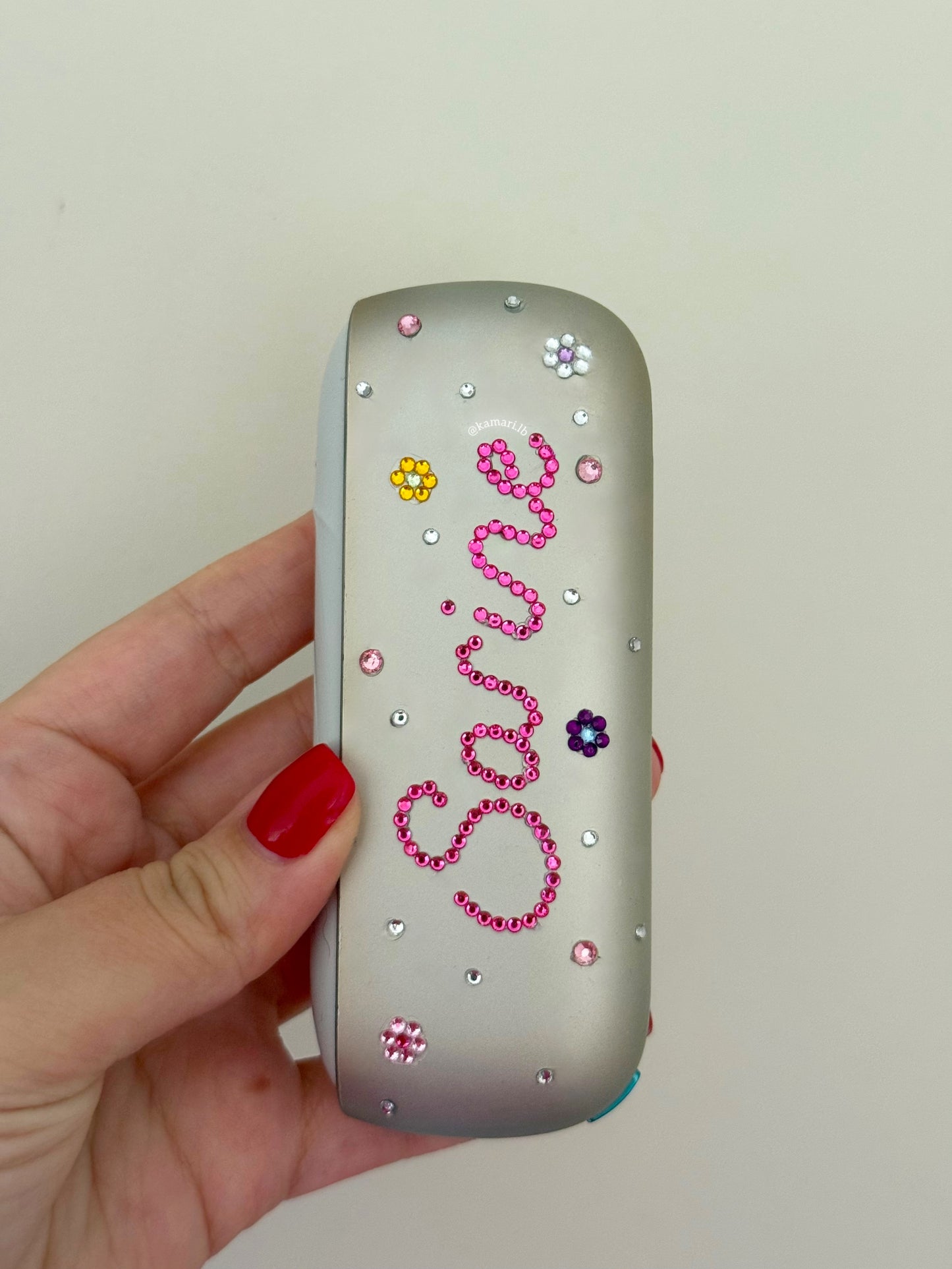 Bedazzled Flower design IQOS With name πΈβ¨