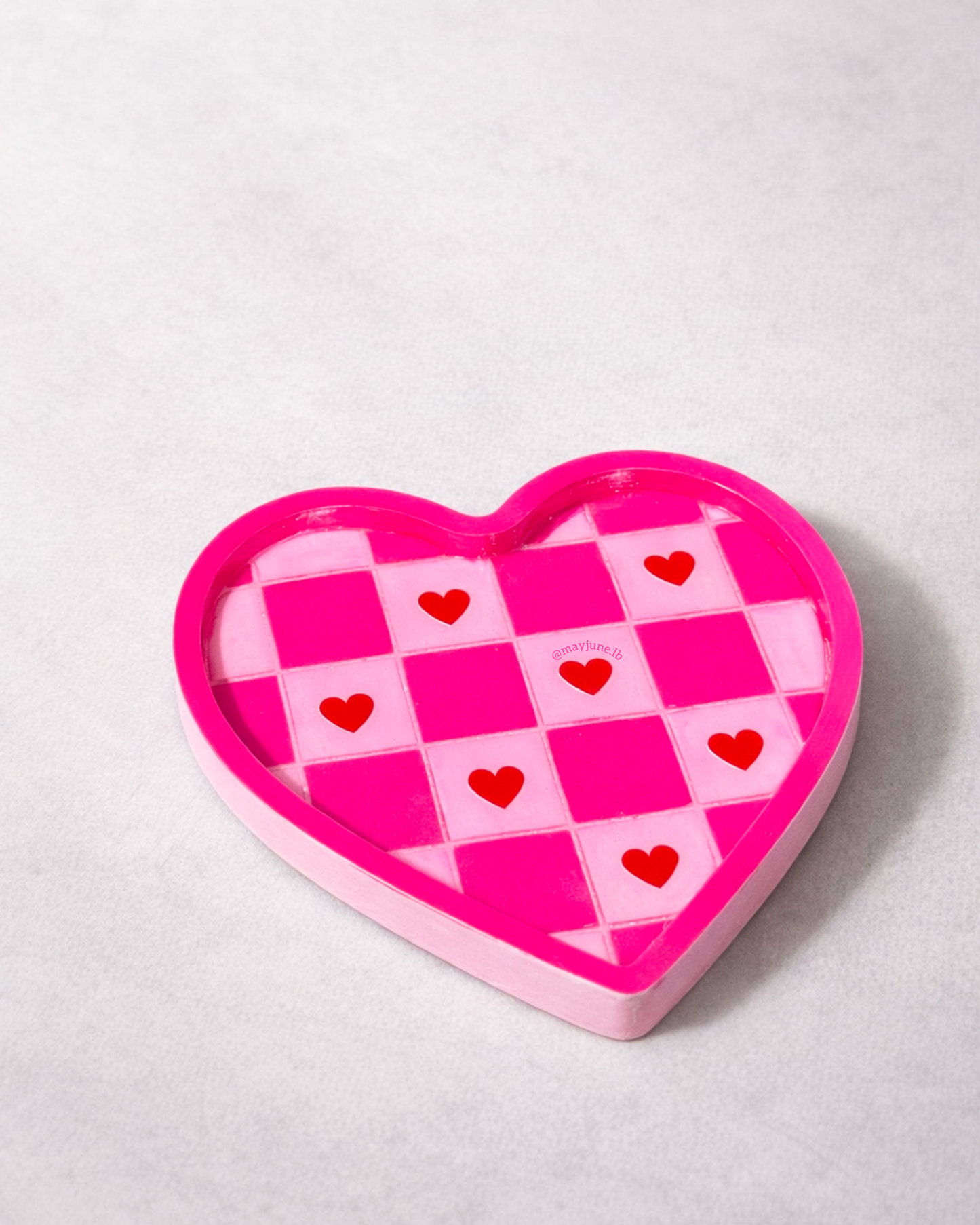 Checkered love trinket tray 🩷