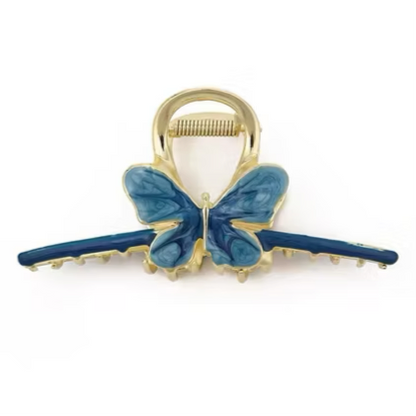 Blue Butterfly Metal Claw Clips