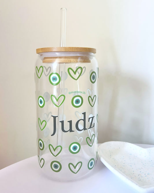 Green hearts | evil eyes cup 💚🧿