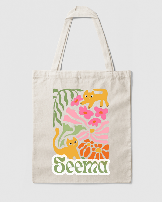 Floral Felines Tote bag 🐈