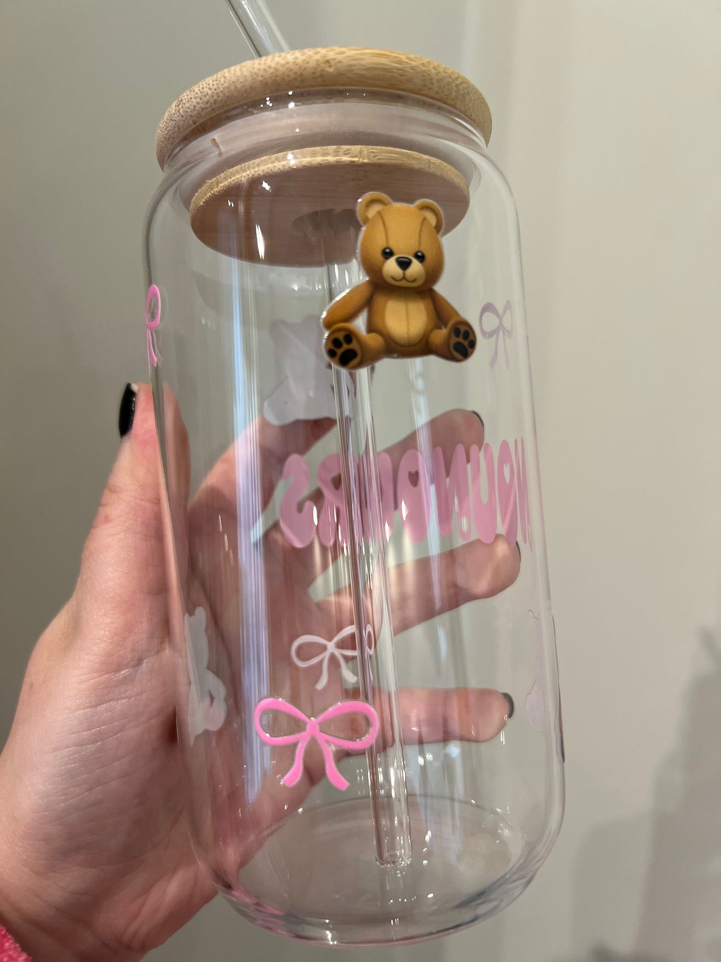 Teddy bear cup 🧸🎀