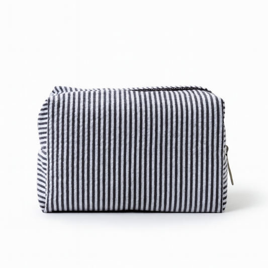 Noir Stripe Makeup Pouch 🖤