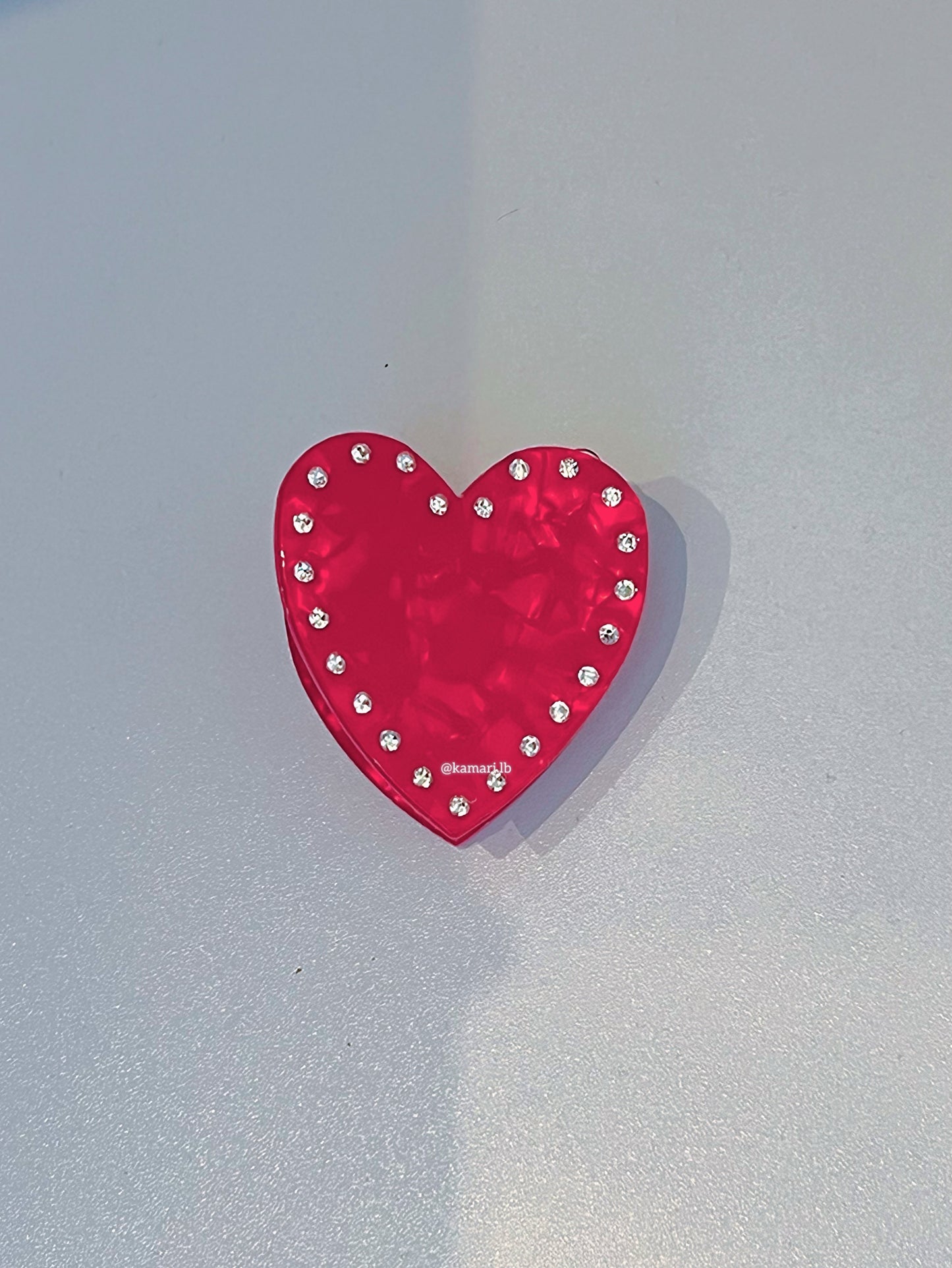 Heart with rhinestones clip ❤️