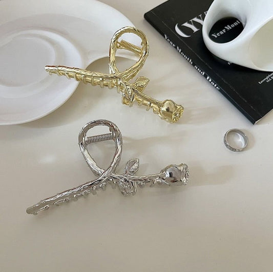 Rose metal claw clip