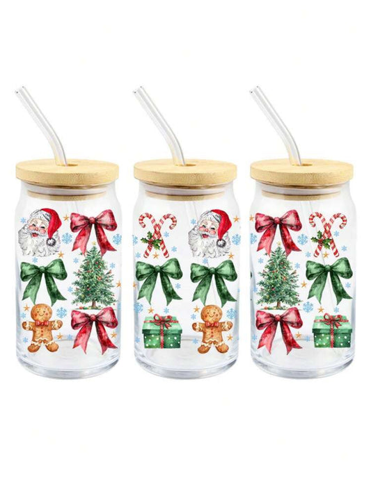 Vintage Christmas Glass Cup 🎄