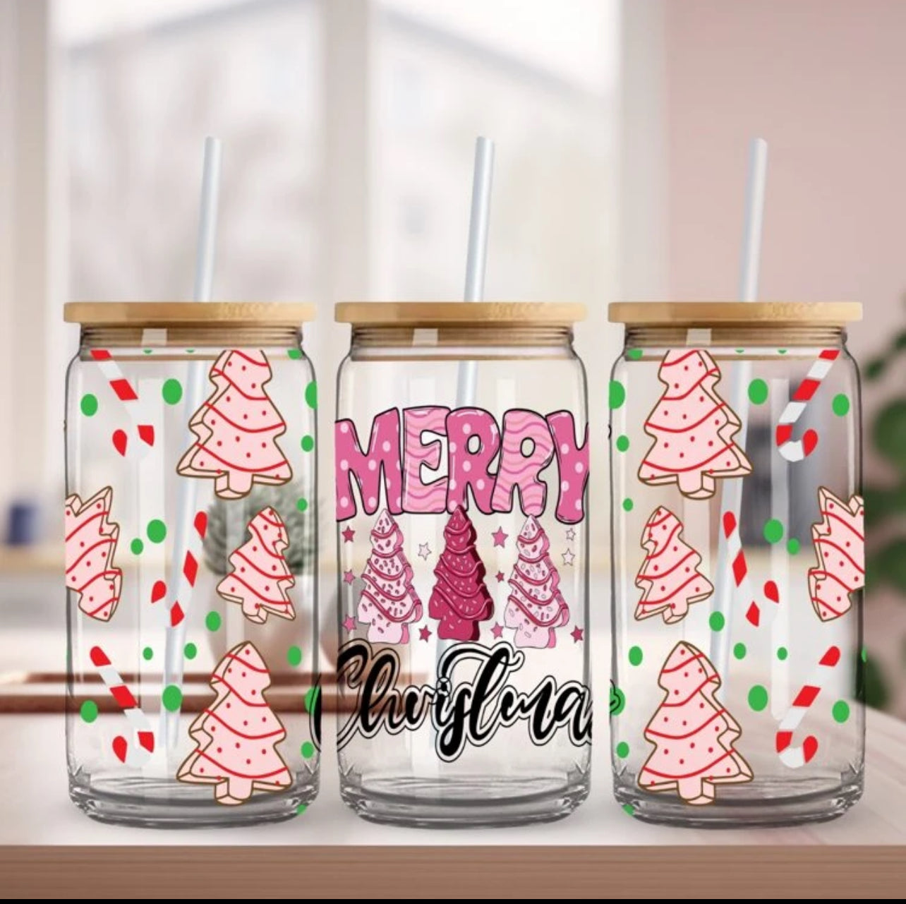 Pink Merry Christmas Cup