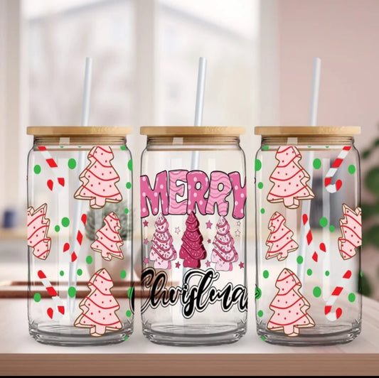 Pink Merry Christmas Cup