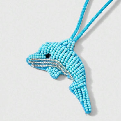 Dolphin beaded bag charm 🐬