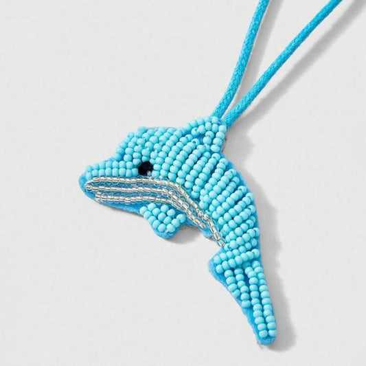 Dolphin beaded bag charm 🐬