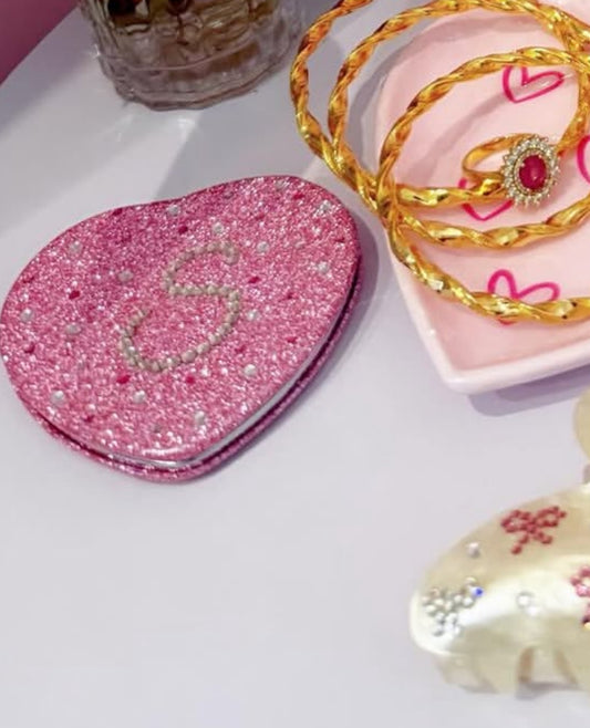 Personalized Heart glitter mirror💖
