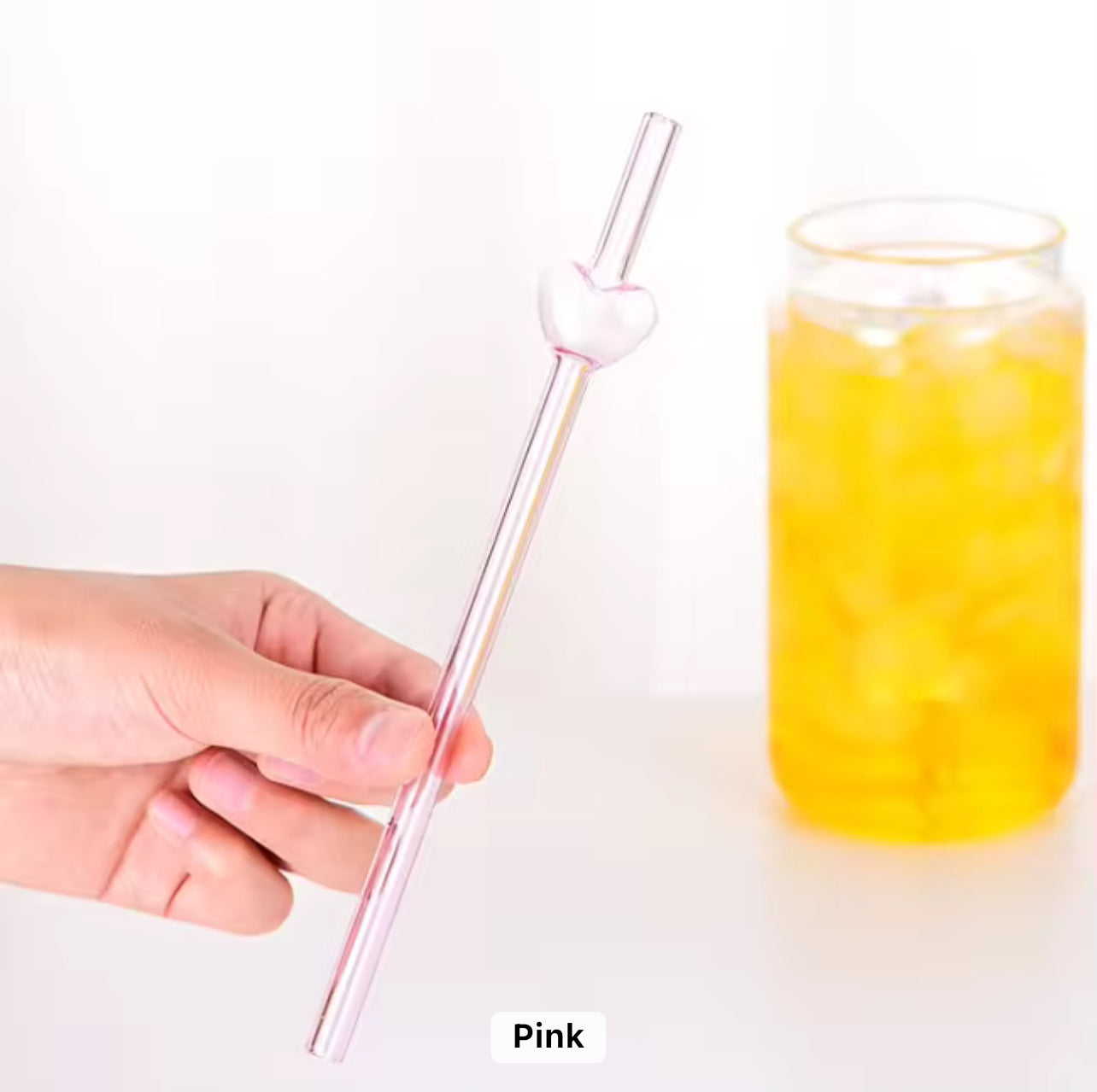 Heart glass straw 💗