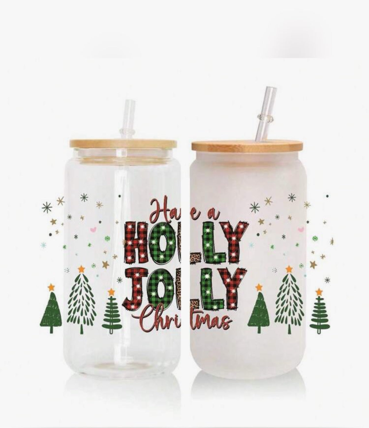 Holly Jolly Glass Cup
