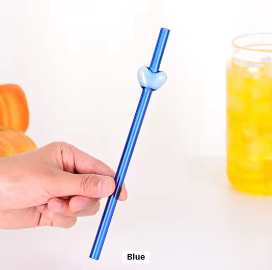 Heart glass straw 💗