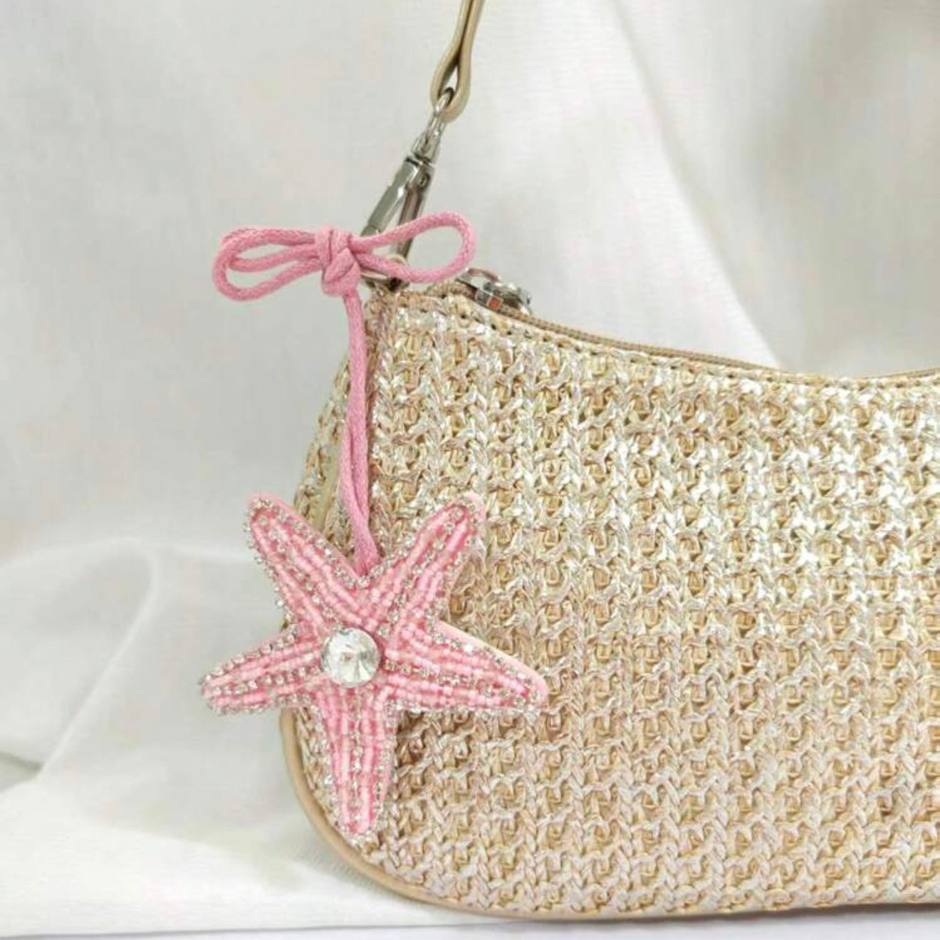 Starfish beaded bag charm 🐡