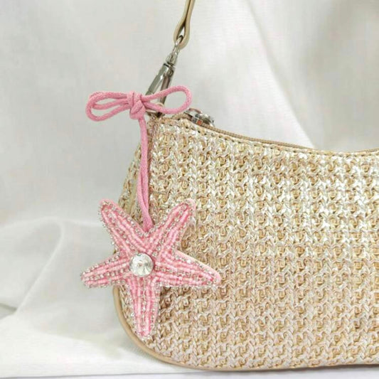 Starfish beaded bag charm 🐡