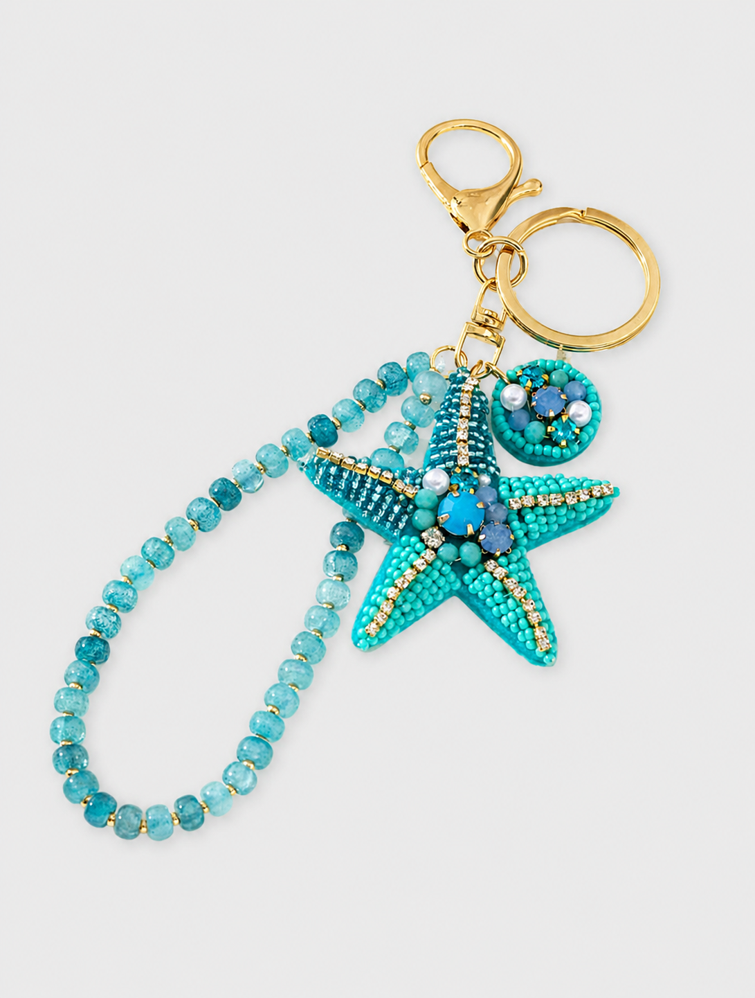 Beaded starfish keychain ⛴️🩵