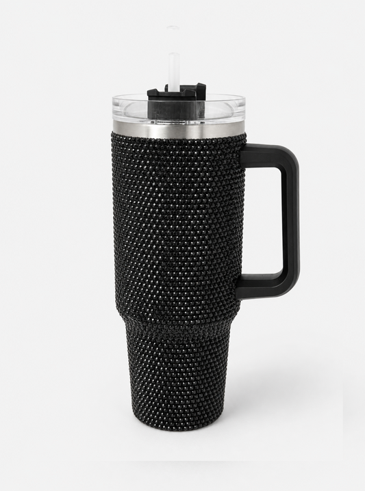 Black Bedazzled stainless steel tumbler 🖤