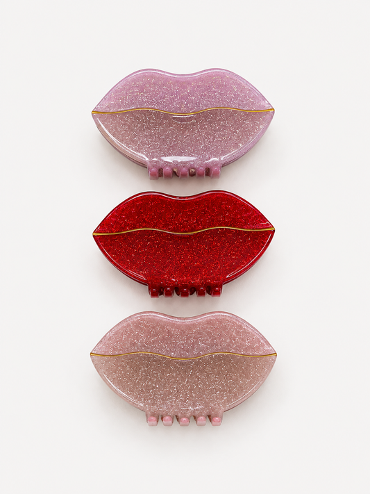 Glitter Kiss claw clips 💋