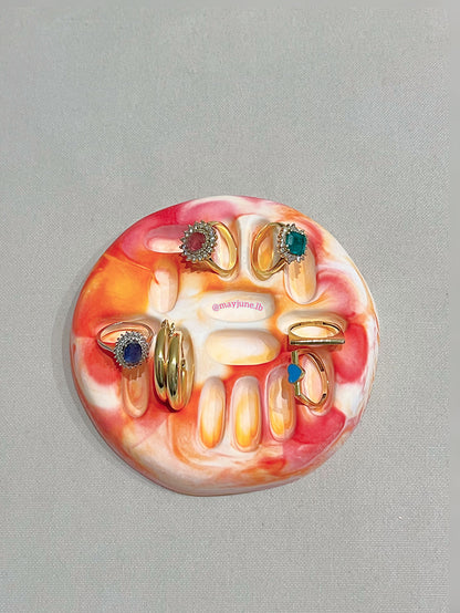 Tie-dye trinket tray 🧡🩷 💍