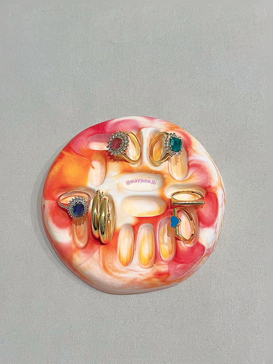 Tie-dye trinket tray 🧡🩷 💍