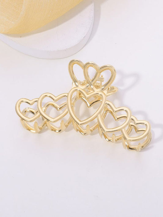 Hearts Metal Claw Clip