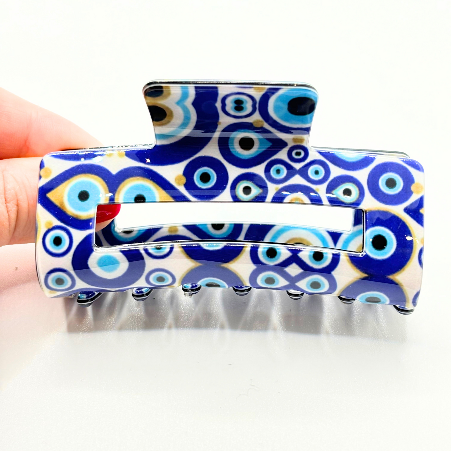 Rectangle Evil Eye Claw Clips