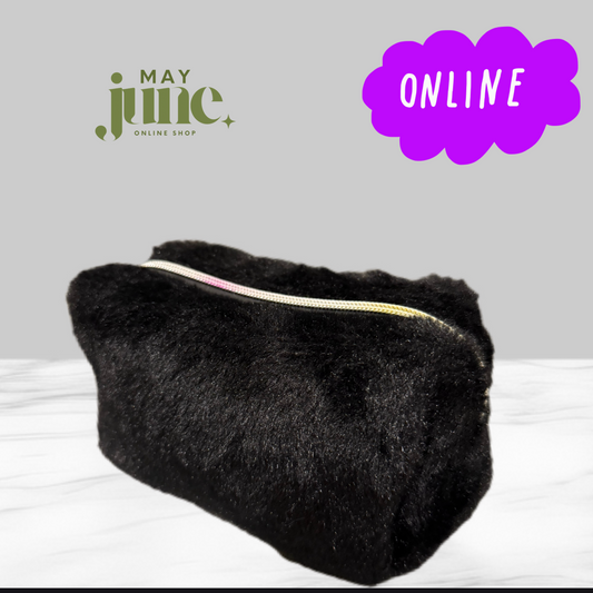 Black fluffy pouch