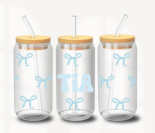 Light blue ribbon cup