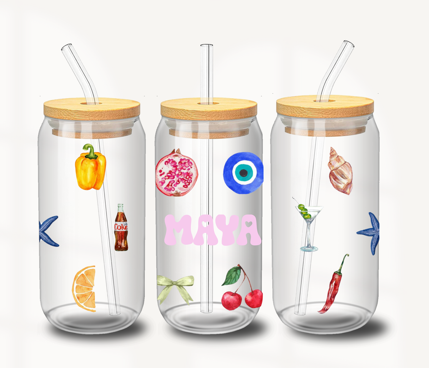 Summer vibes collage cup 🍒🌶️