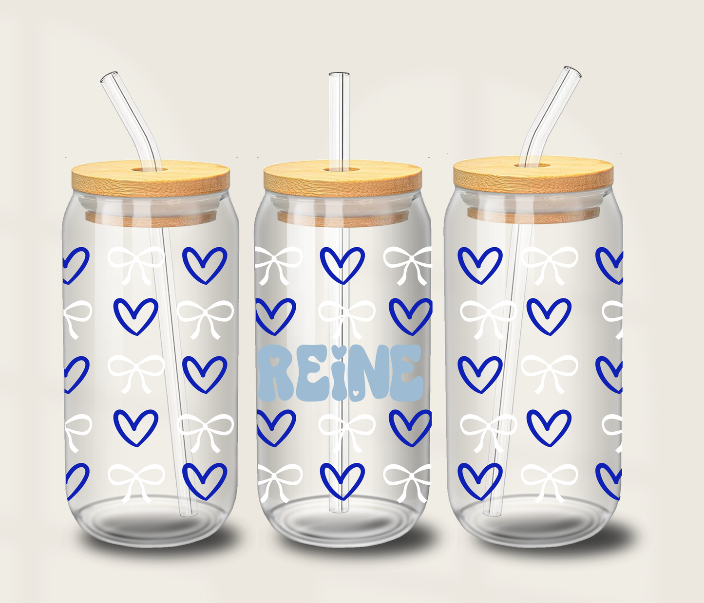 Blue hearts | white ribbons cup💙