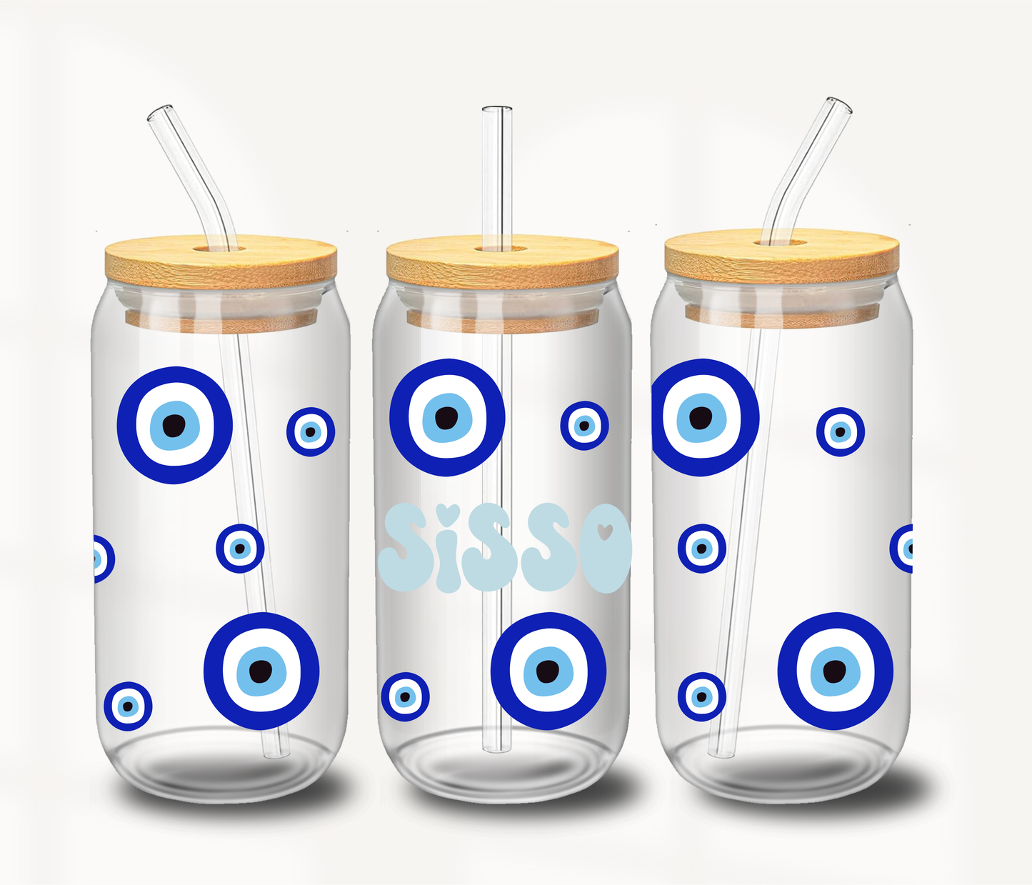 Blue Double Evil Eyes Cup