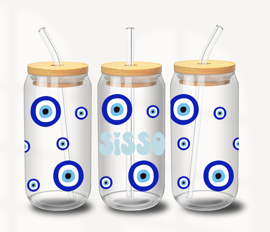 Blue Double Evil Eyes Cup