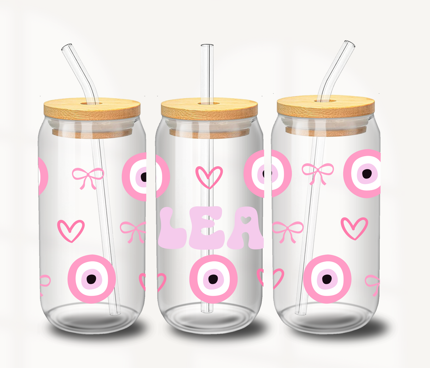 Trio💗cup | evil eye | bowknot | heart